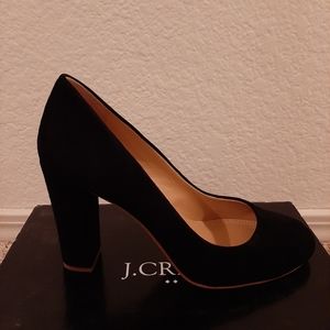 J Crew Factory Olive Suade Black Pumps